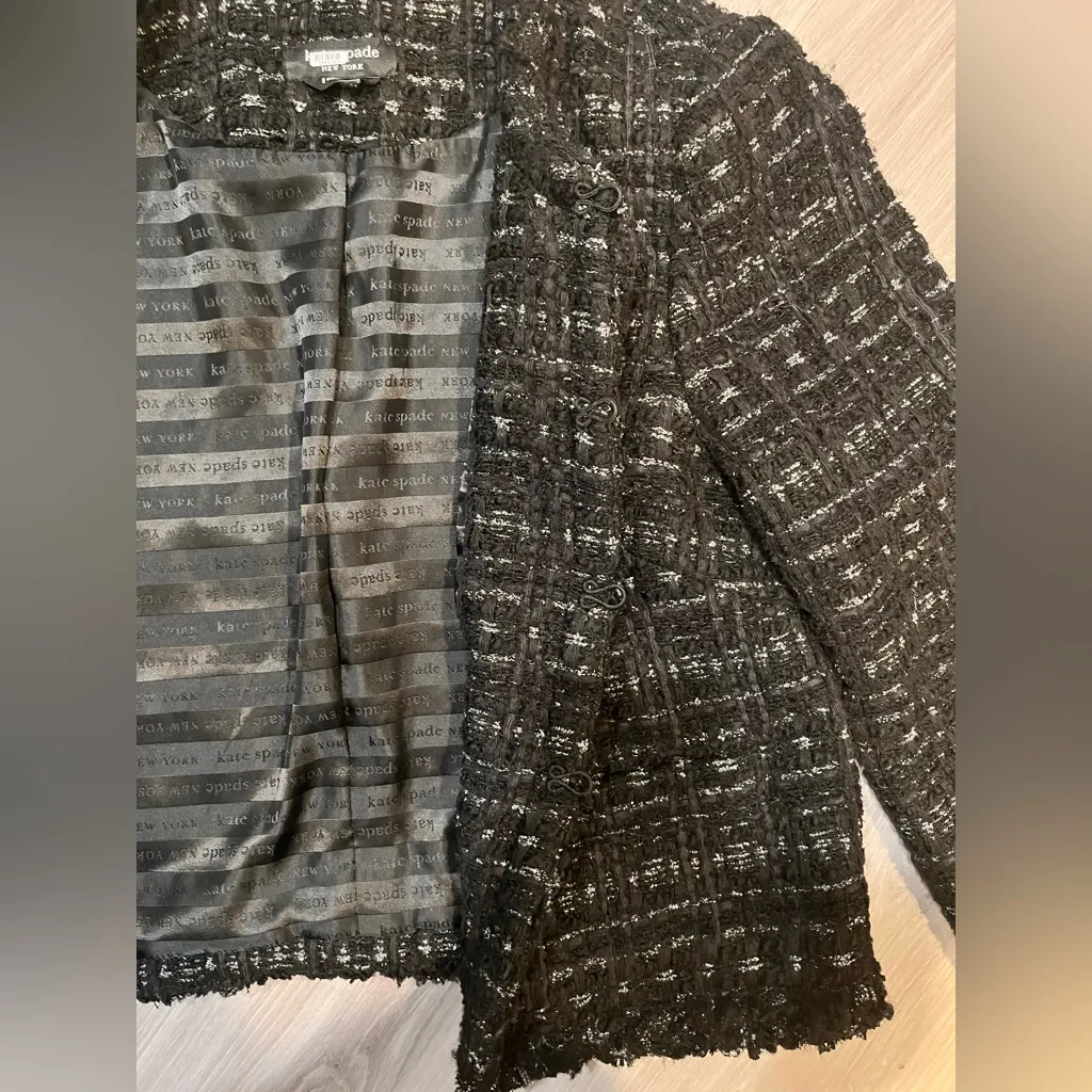 NWOT‎ Kate Spade Black Blazer Cropped Tweed - Image 11