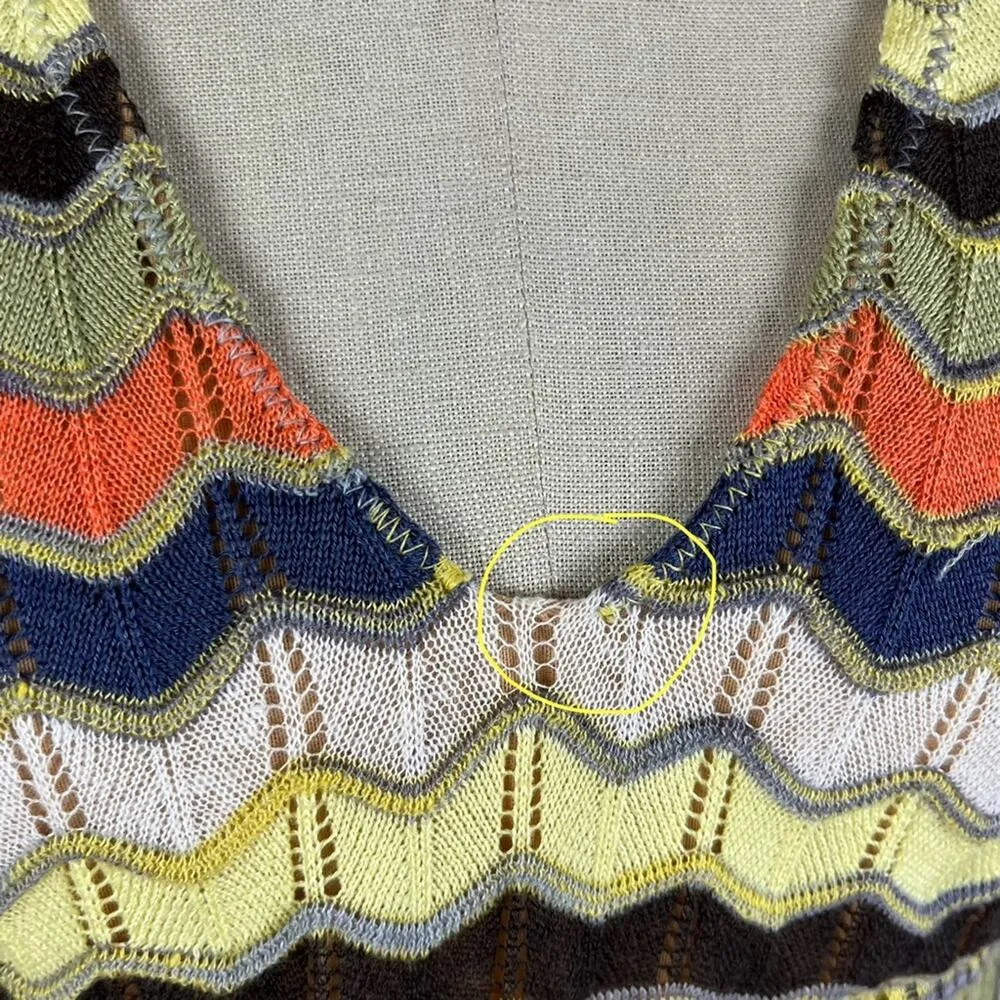 M Missoni Chevron Drawstring Tank Top Yellow Size 4 - Image 4