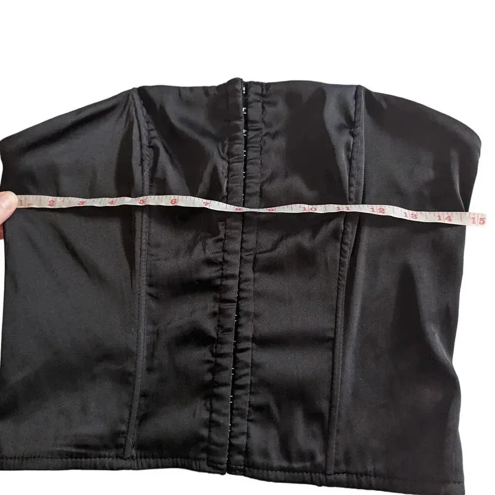 Superdown Black Satin Corset Top Size Small - Image 8