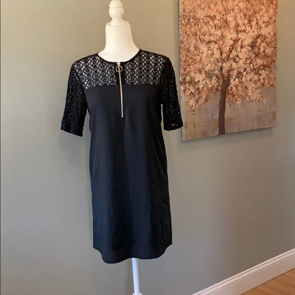 Avec Les Filles Lace Insert Mini Shift Dress - Image 2