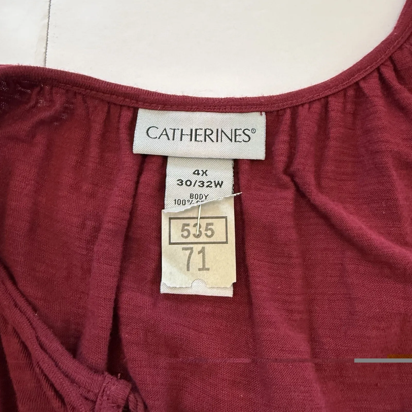 Catherines‎ Rust Red 3/4 Sleeve Gold Metallic Pullover Peasant Top Size 4X - Image 9