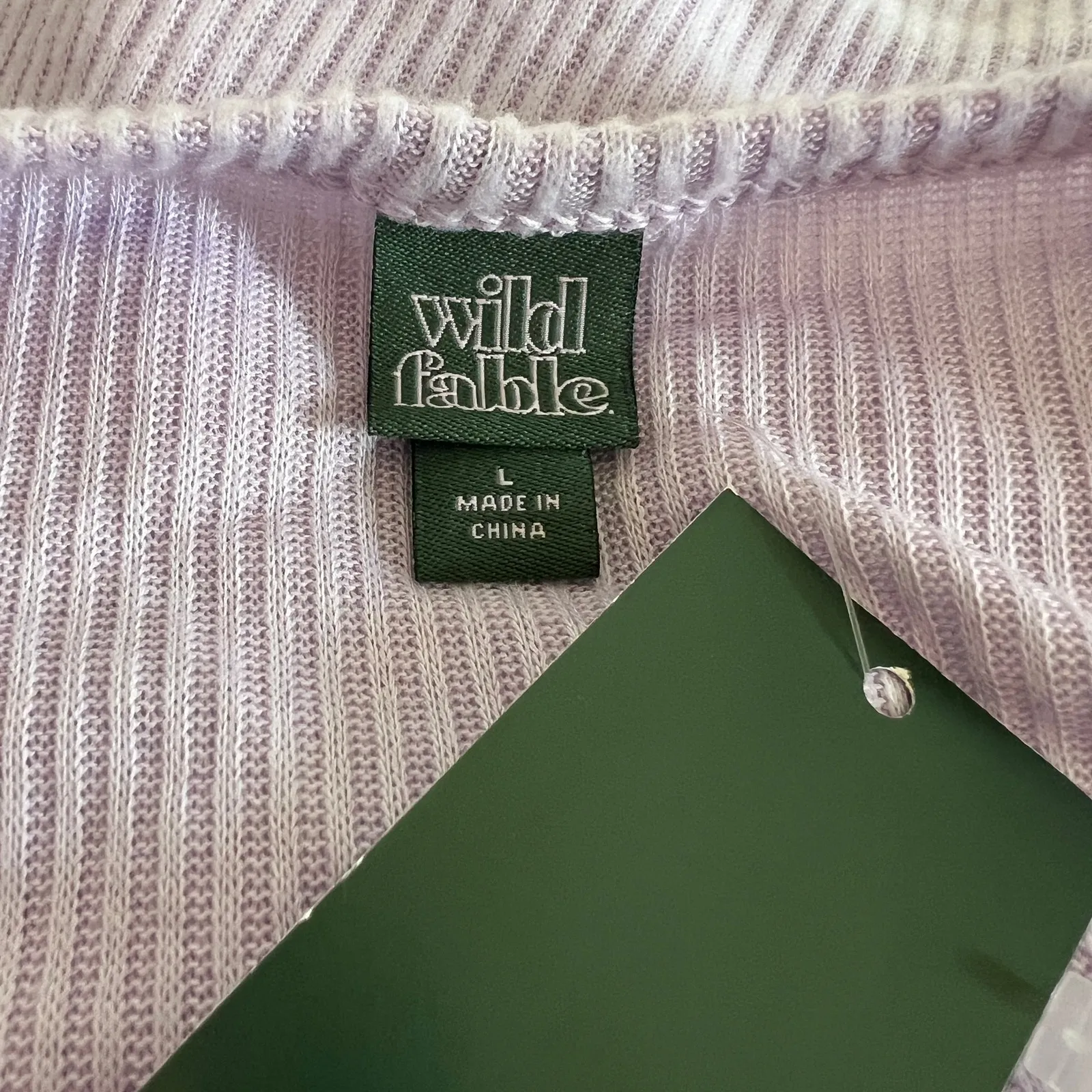 Wild Fable Women's Light Purple Lace-Up Cozy Knit Blouse - Size Large - NWT - Image 2