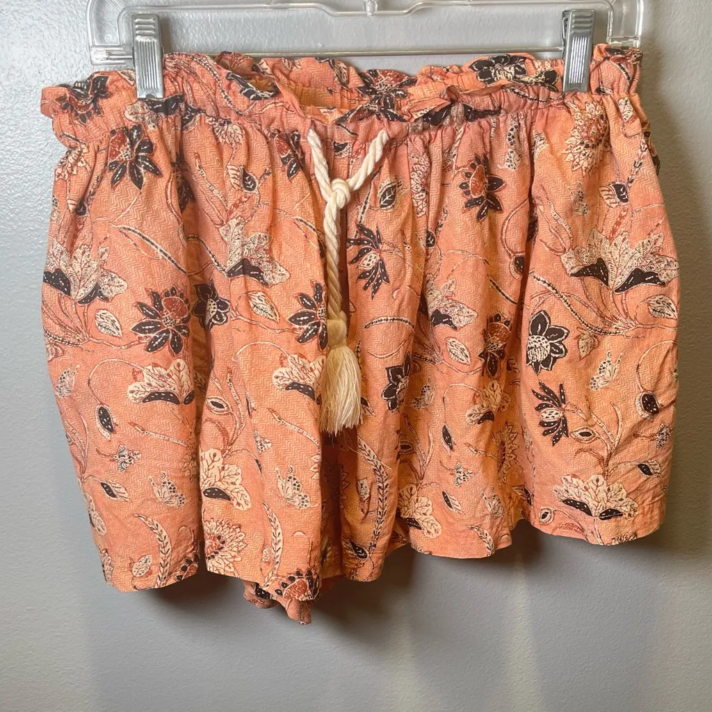 Ulla Johnson Women's Paloma‎ Tie Waist Shorts Floral Cotton Blend Size Large - Image 3