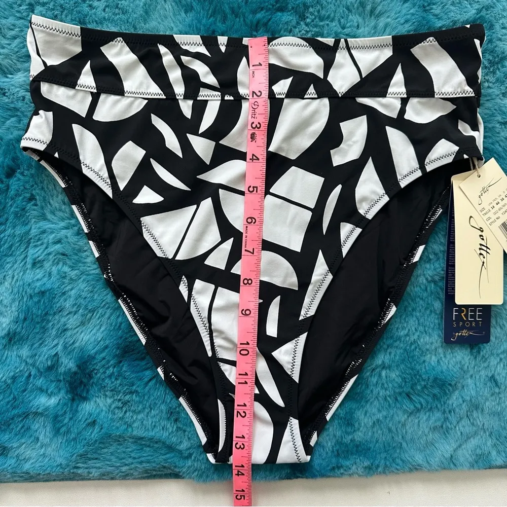 Gottex Monochrome Abstract Bikini Bottom Size 14 - Image 6