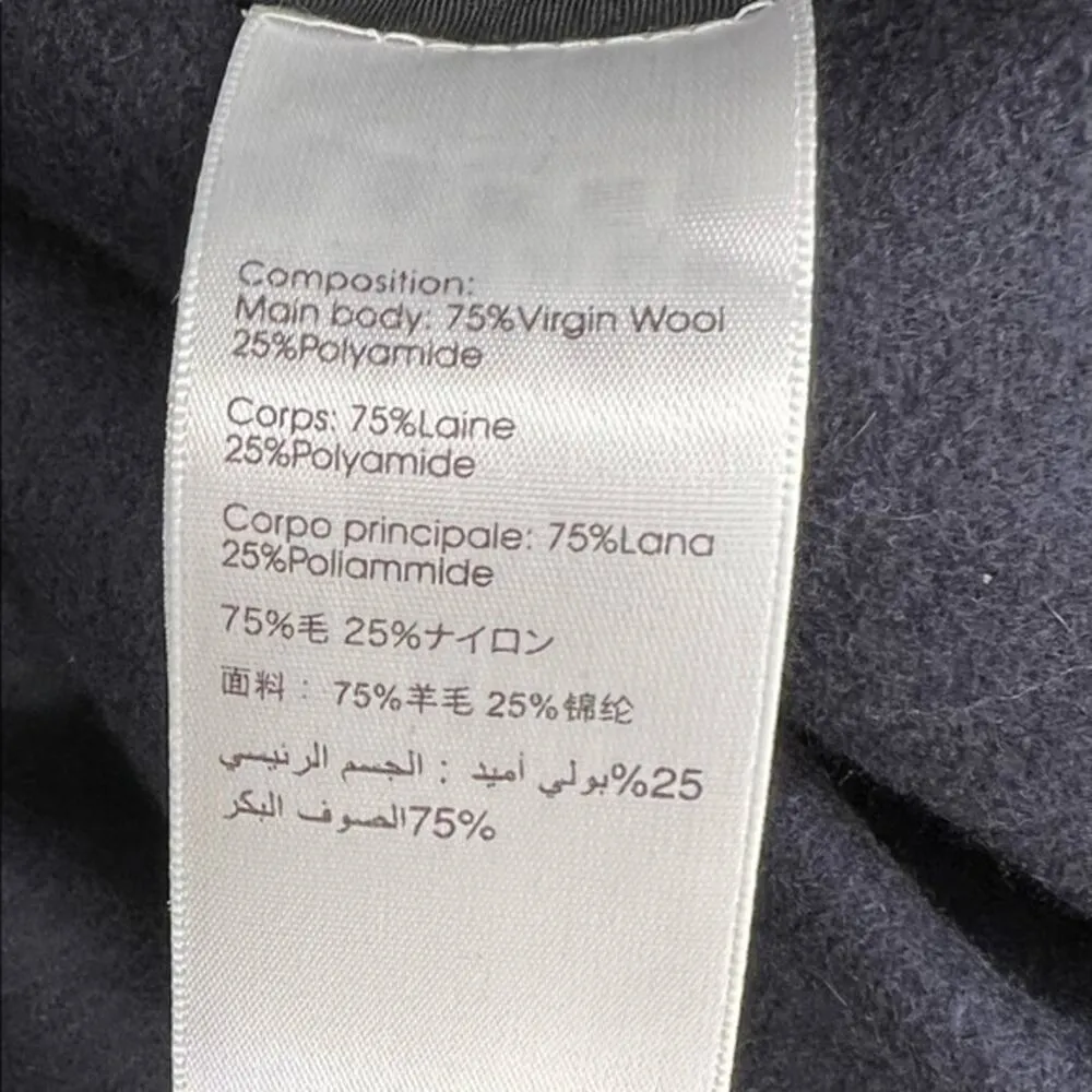 3.1 Phillip Lim Midnight Navy Belted Dolman Sleeve Virgin Wool Coat Size 12 NWT - Image 8