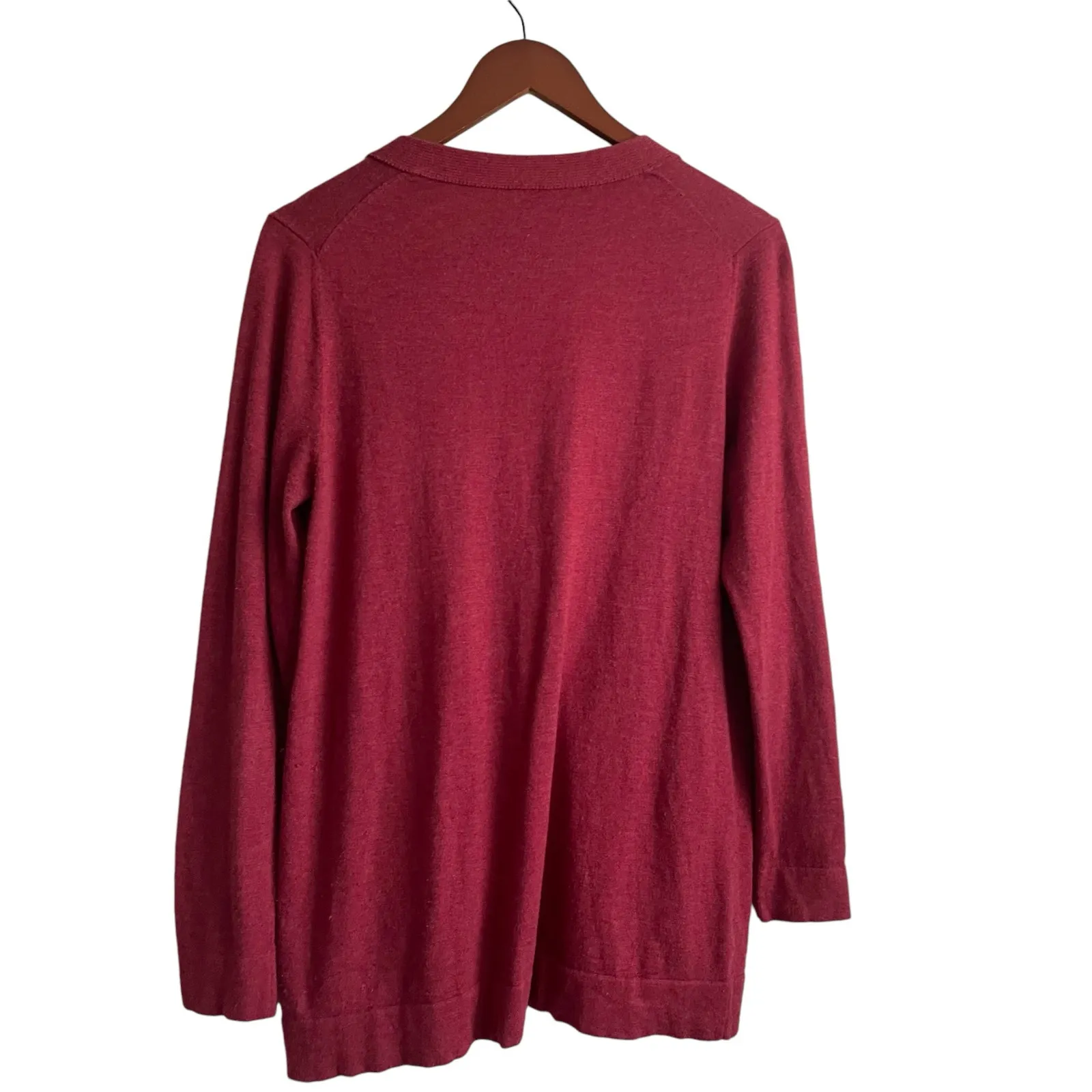 J Jill Women Cardigan Sweater M Red Grandpa Academia Y2K Retro Casual Preppy‎ - Image 3