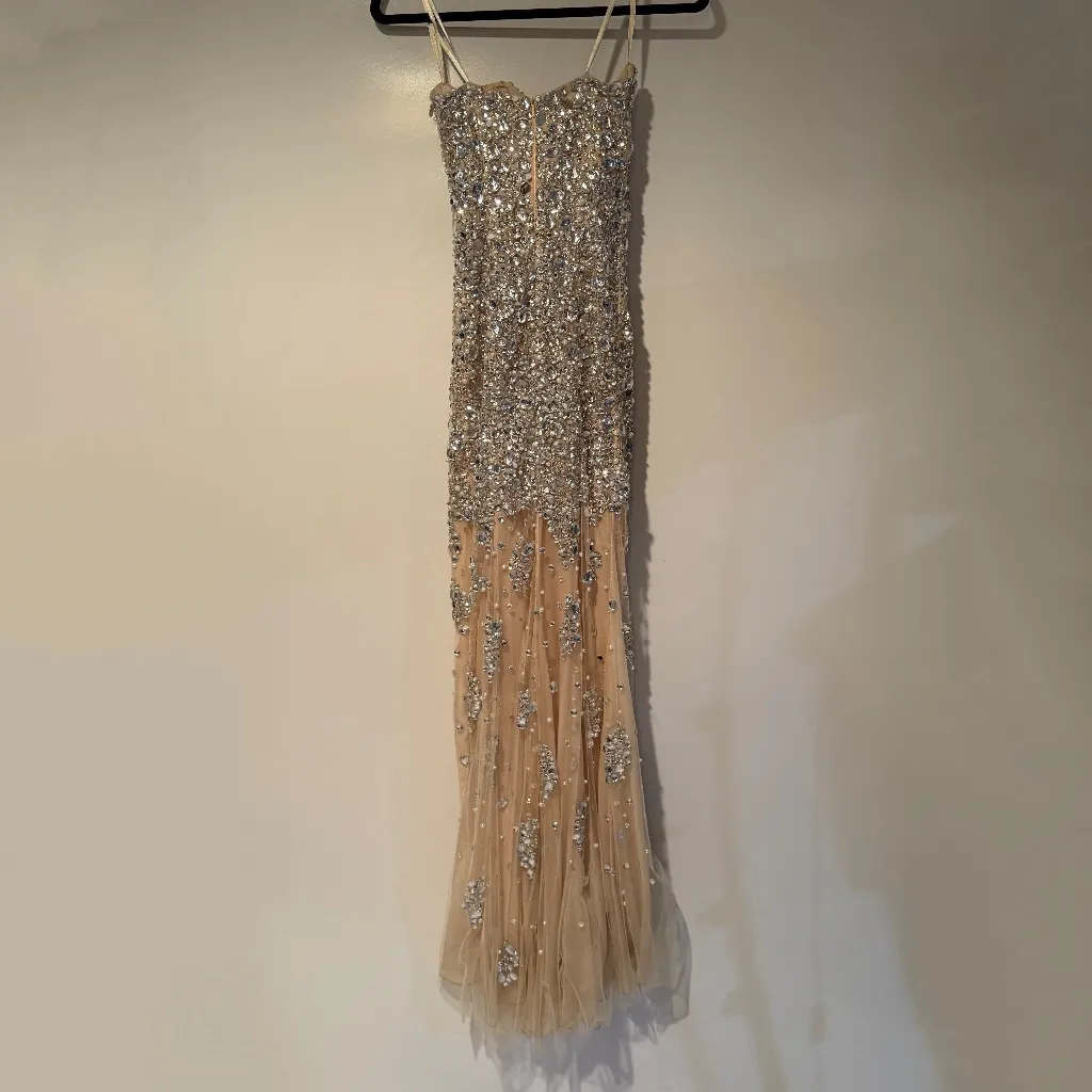 Jovani 4247 Crystal Jewel Diamond Rhinestone Pearl Pagent Homecoming Long Dress - Image 9