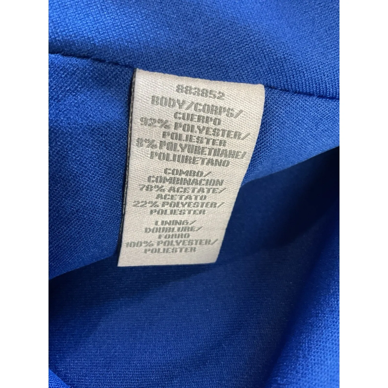 Theia Cobalt Smooth‎ Mermaid Sleeveless Crepe Gown w/ Satin Crisscross Size 8 Blue - Image 9