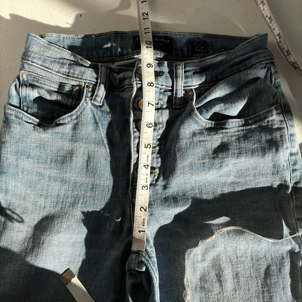 Lucky Brand Bridgette high rise skinny jeans ankle raw hems size 2 26 light wash - Image 13