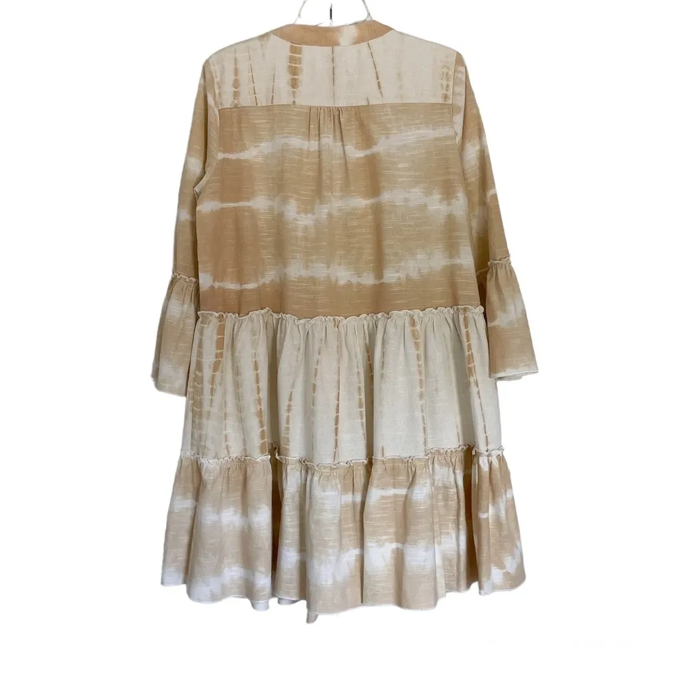 Faherty Vida Tie Dye Organic Cotton Trapeze Dress Sz Medium - Image 4