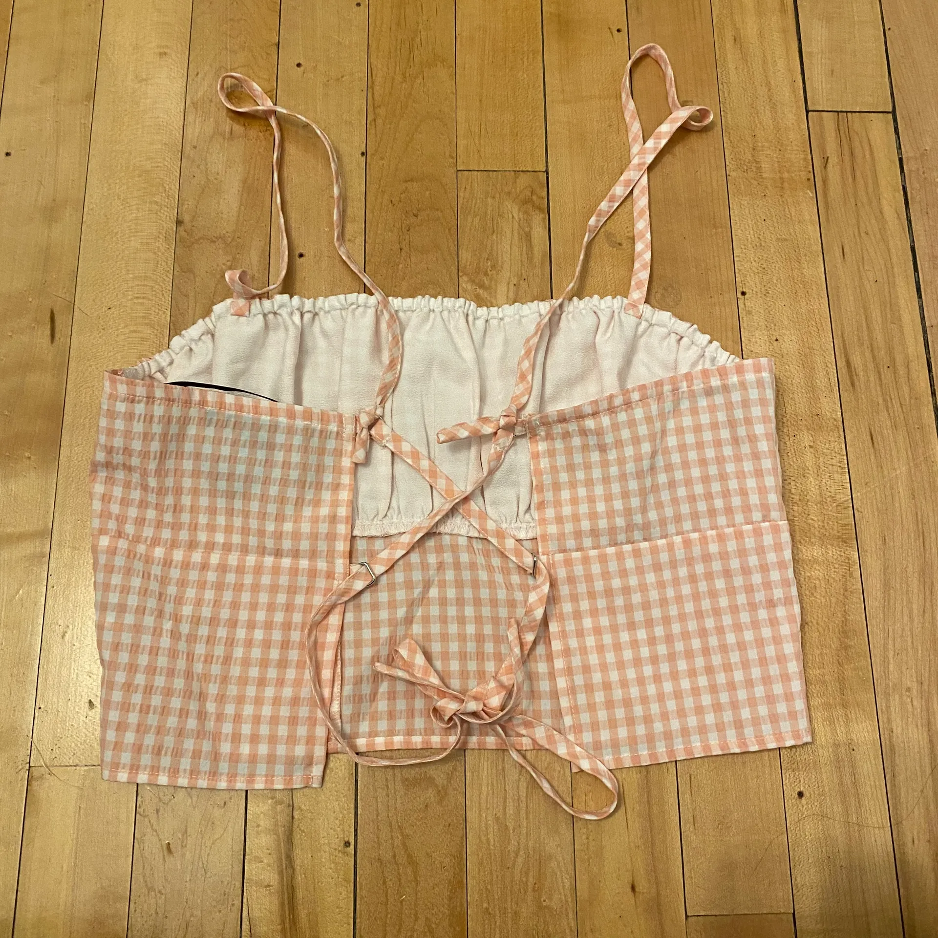 Self-Tie Gingham Crop  - Image 3