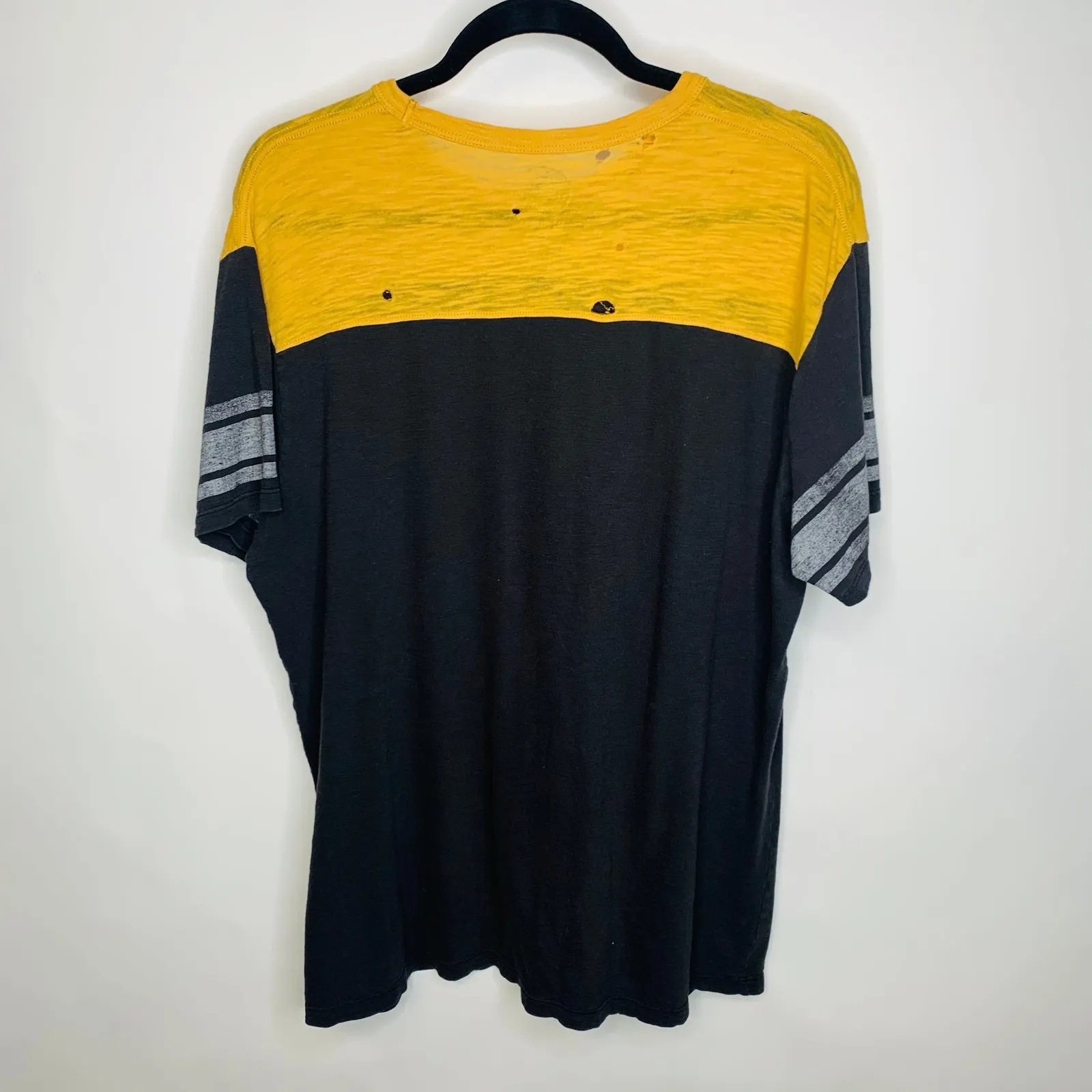 Mizzou Distressed Colorblock T Shirt Sz Medium Black - Image 6