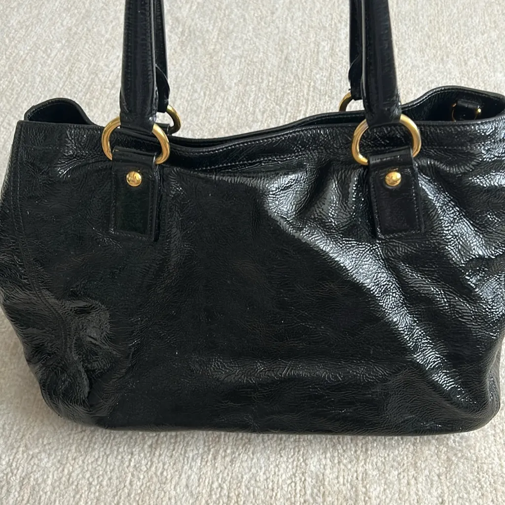 Prada authentic  naplak black wrinkled leather tote - Image 6