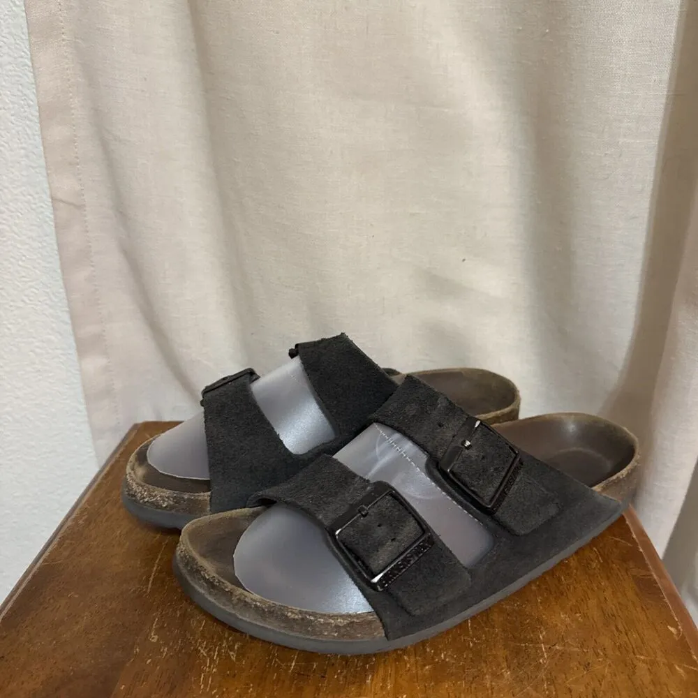 Birkenstock Arizona Soft Suede Sandal 2 Straps Black EU 39 Womens 8 Mens 6 - Image 10