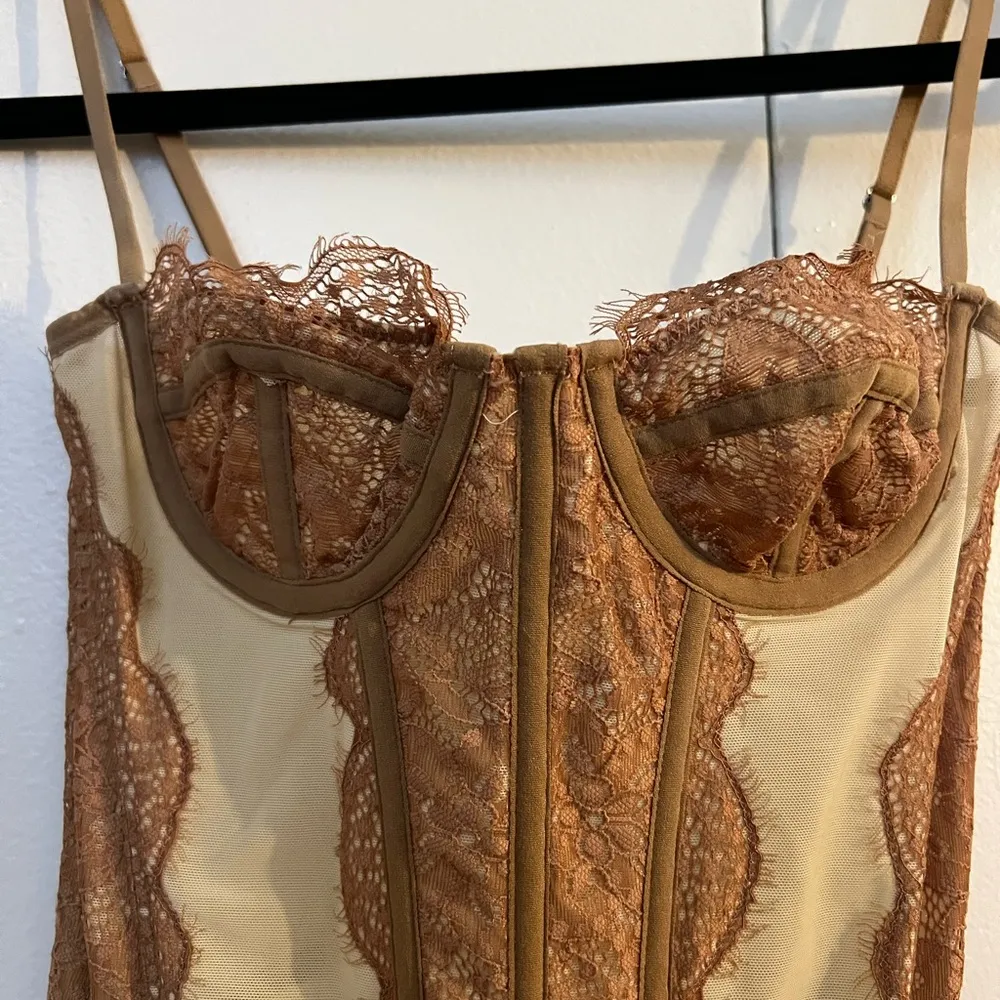 Urban Outfitters Out from Under Love Corse Top in Cream and Tan - Image 3