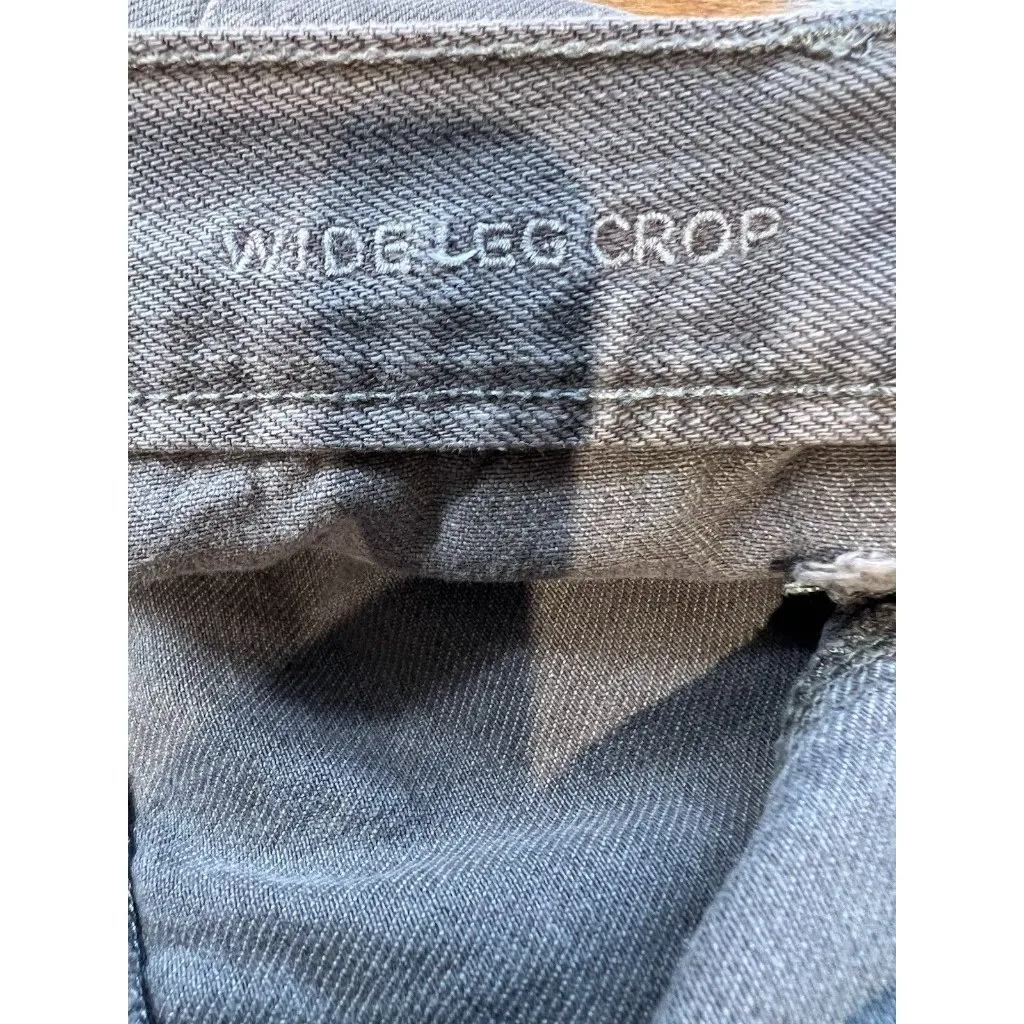 American Eagle Wide Leg Jeans Women's 14 Brown Cropped Button Fly Front Pockets - Image 11