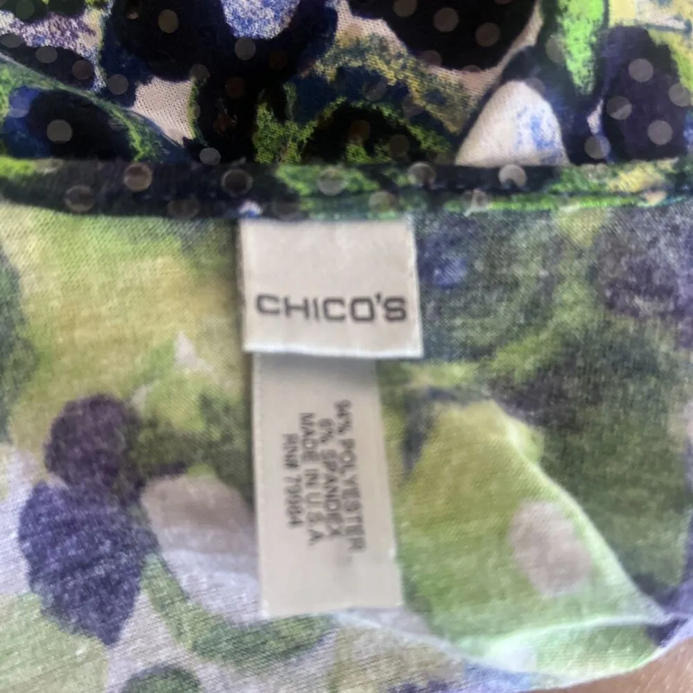 Chico’s Women’s Art To Wear Sequin Contemporary Artsy Colorful Shawl One Size - Image 7