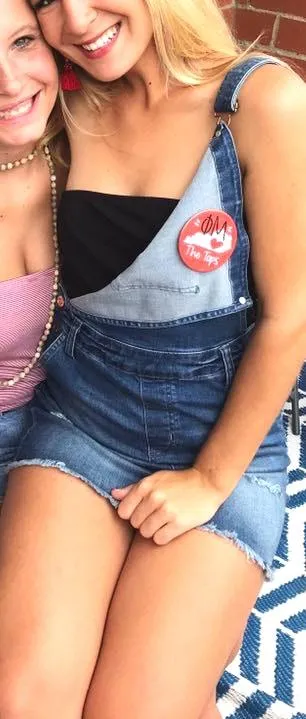 Celebrity Pink Jean Skirt Overalls  - Image 3