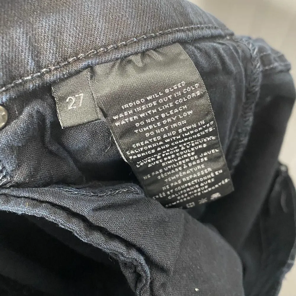 J Brand Skinny Jeans Occult Wash Factory Faded Black Dark Gray Pants Raw Hem 27 - Image 10