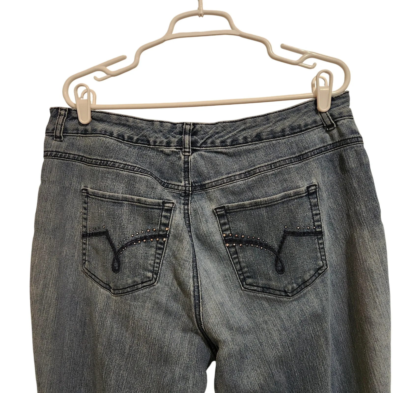 Just My Size JMS Blue Denim Medium Wash Ankle High Rise Skinny Jeans Size 16W - Image 4