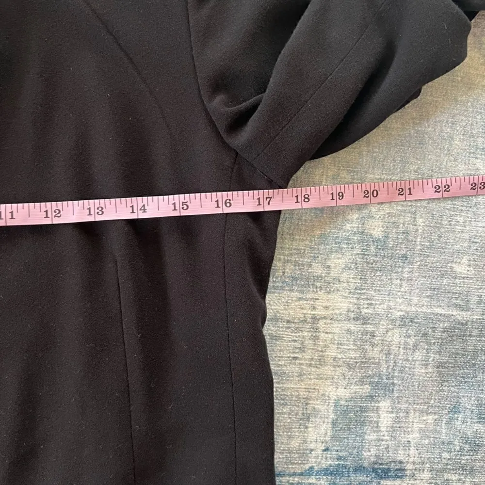 AGB Black Open Front 3/4 Ruched Sleeve Blazer Size 8 Black - Image 7