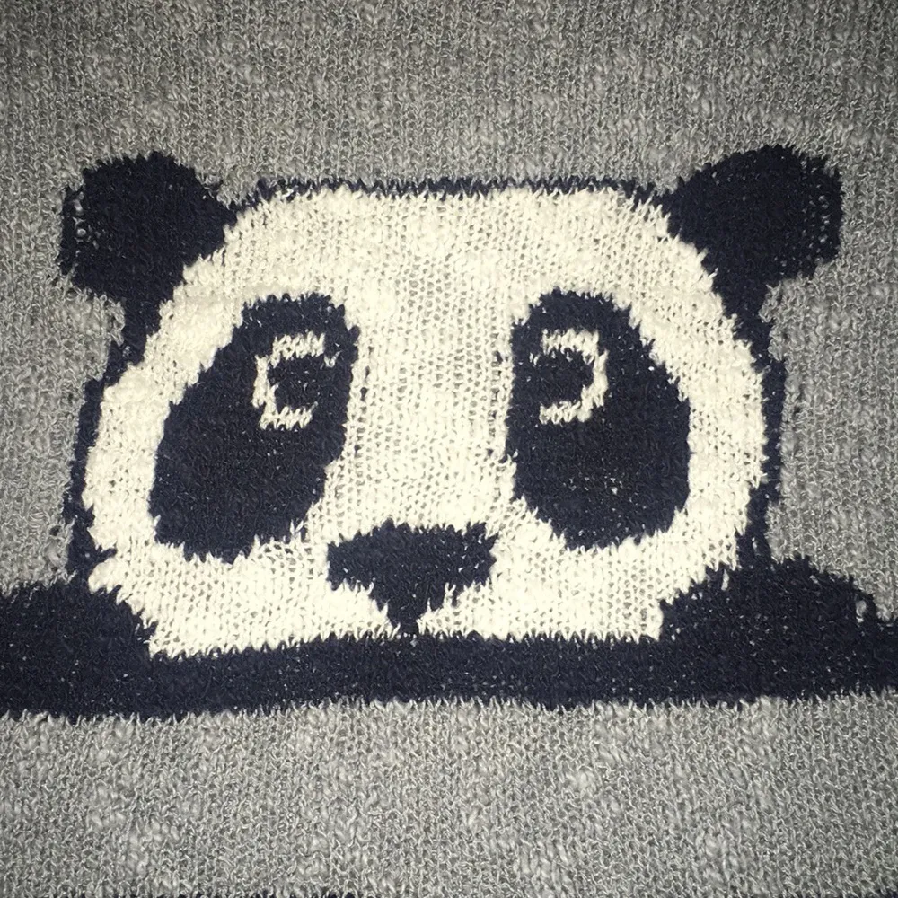 Hollister Adorable Panda Open Knit Slubby Lightweight Knit Sweater - Image 3