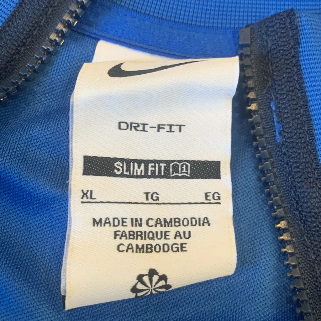 Nike Dri-Fit Slim Fit Blue Full Zip Athletic Soccer Track Jacket Women’s Size XL - Image 7