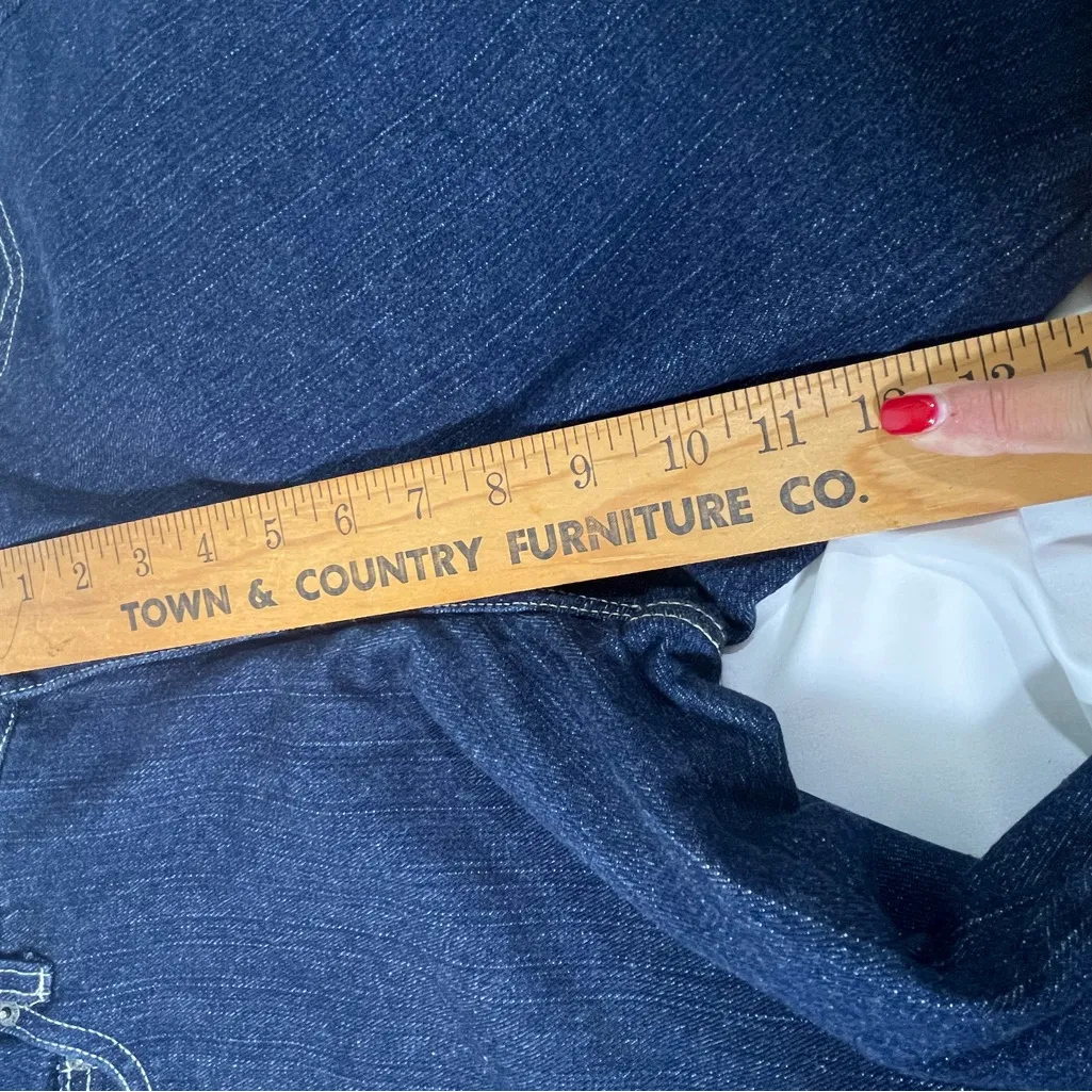 FULLY LINED W/PINK PLAID DENIM JEANS RELAXED FIT WOMEN SZ 12 DARK WASH NEW‎ - Image 14