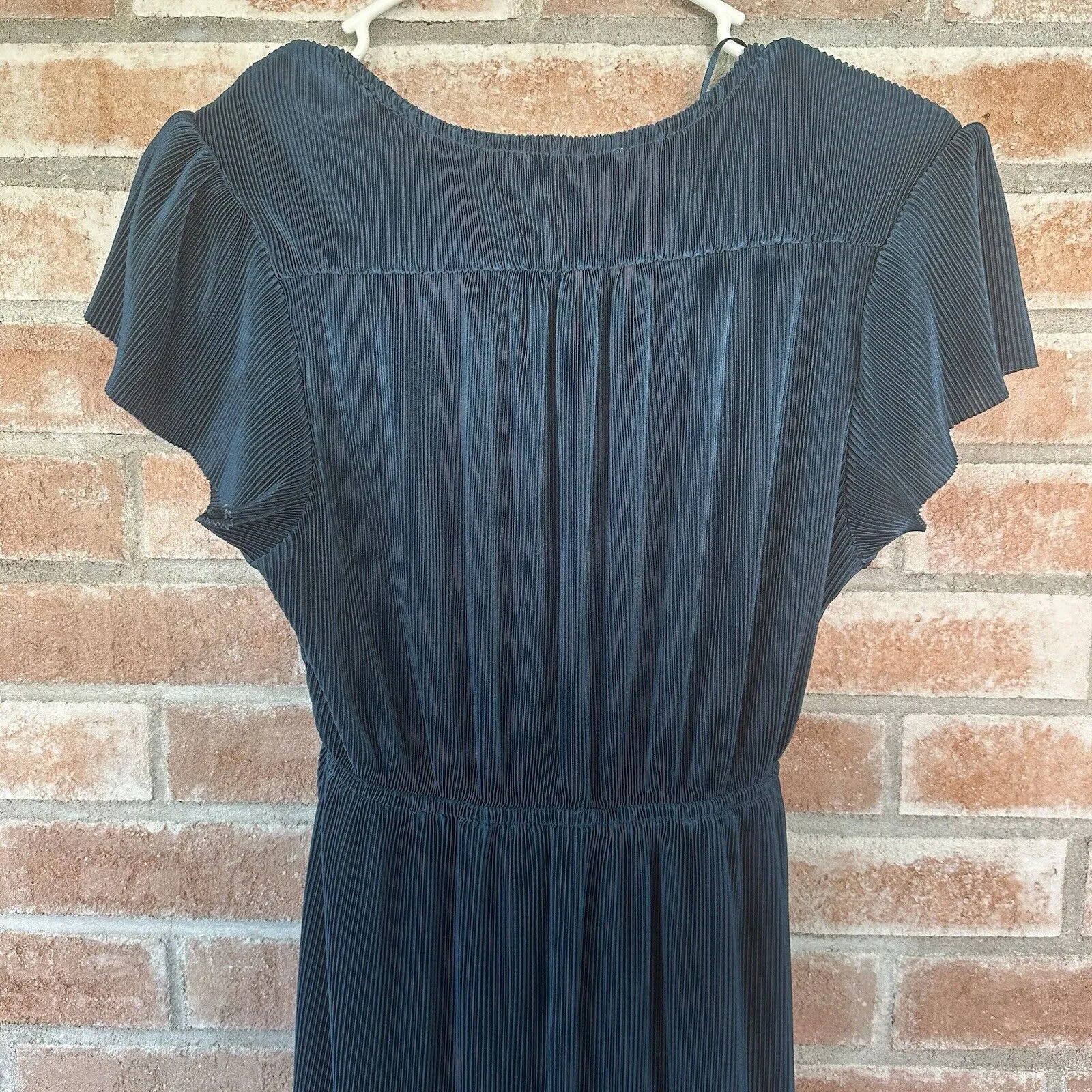 Baltic Born Athena Maxi Dress Gown Pleated Teal Blue Small - Image 8