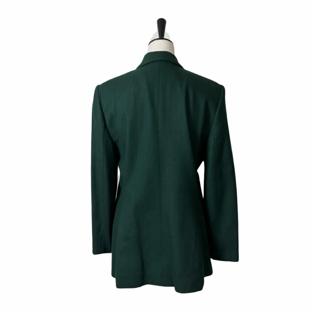 Laura Gayle Vintage Petite Hunter Green Notch Lapel Wool Blazer Women’s Size 10P - Image 4
