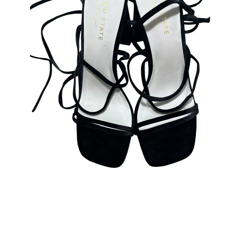 Women's Altar'd State Black Platform Sandals Heel Shoes 10 Block Strappy - Image 4