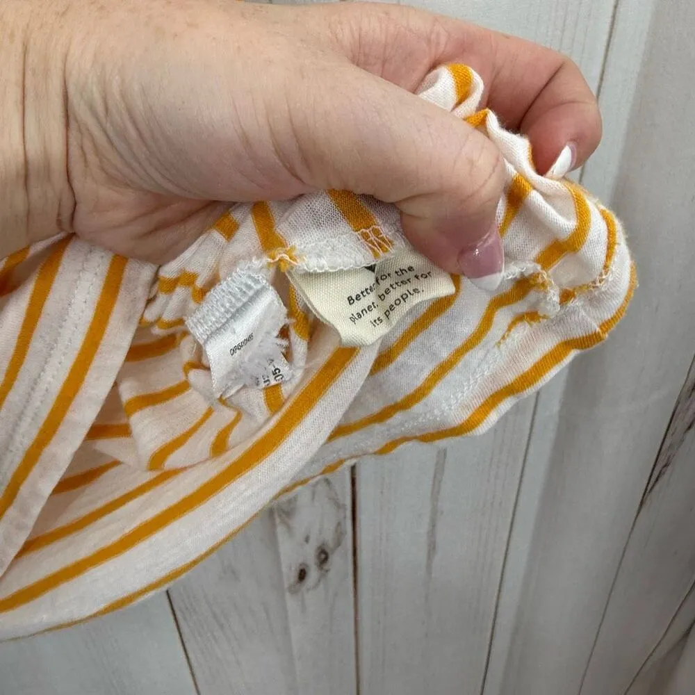 Madewell Women’s Small Organic Cotton Yellow Striped Tee Shirt - Image 3