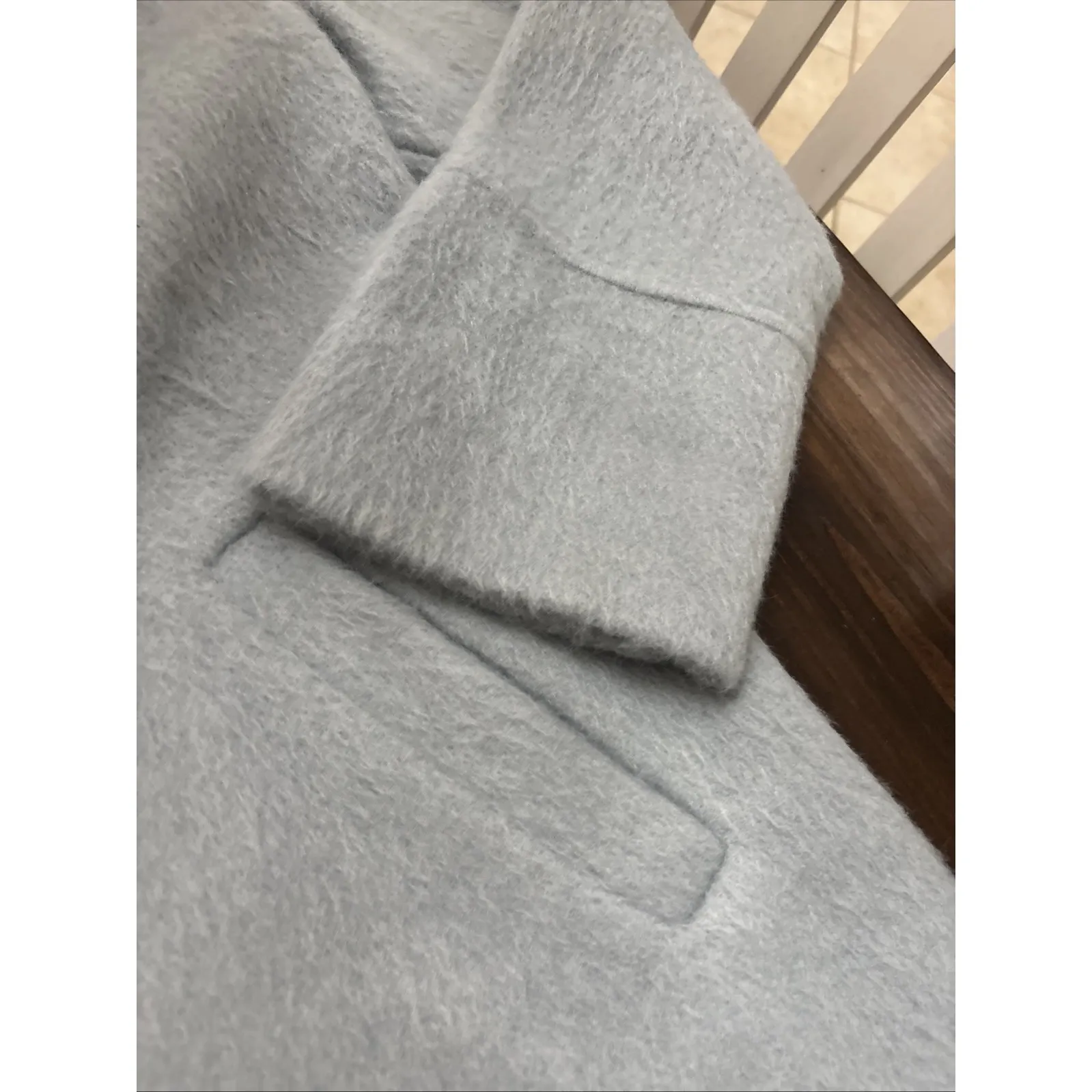 GREYLIN By Anthropologie NEW Wool Blend Dusty Blue Brushed Coat Size S NWT - Image 4