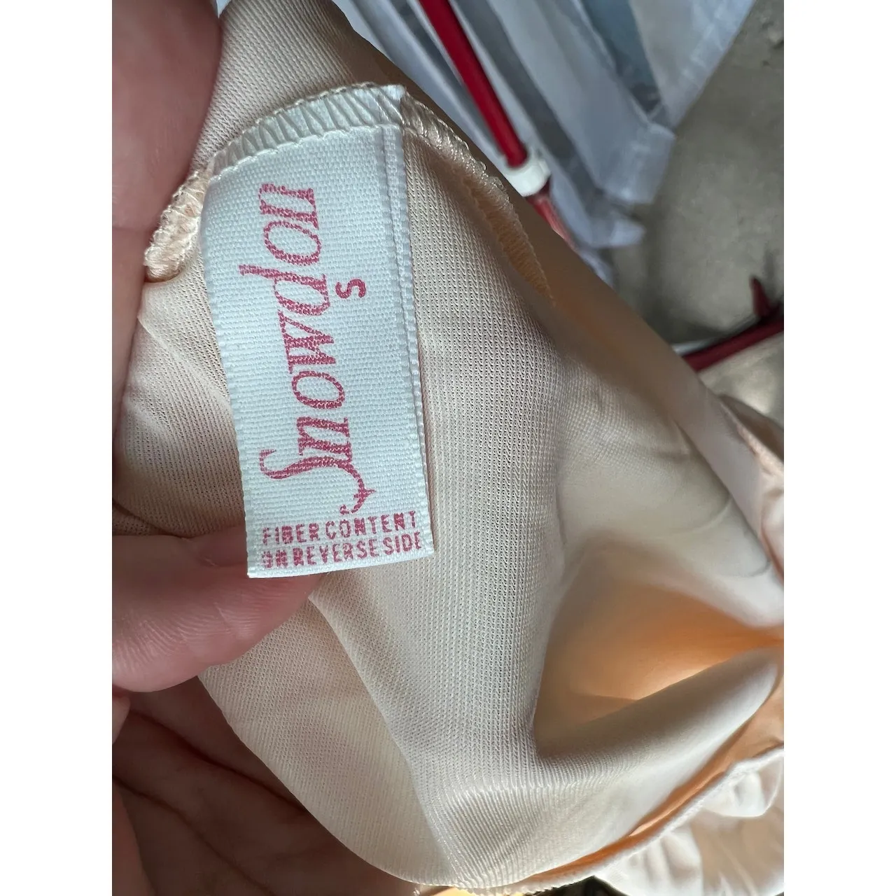 half slip skirt peach lace 1950s Pink - Image 7