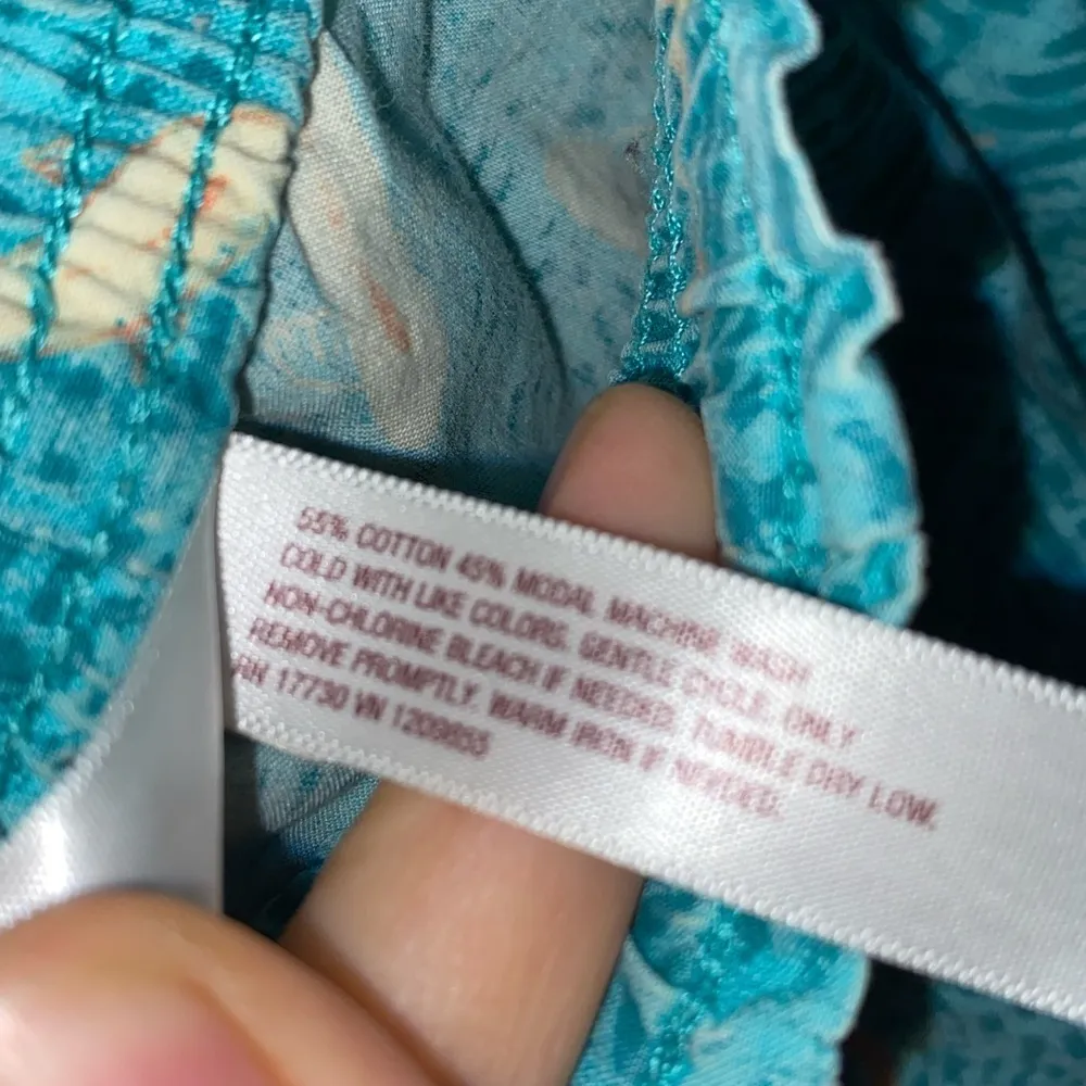 Gilligan & O’malley Cotton blend Teal Ocean Fish Print pajama Pants fisherman Blue - Image 6