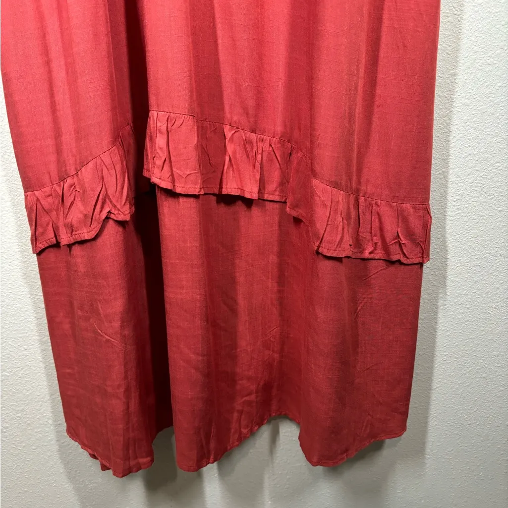 Bloomchic Boho Rust Color Tiered Dress Size 14 Orange - Image 3