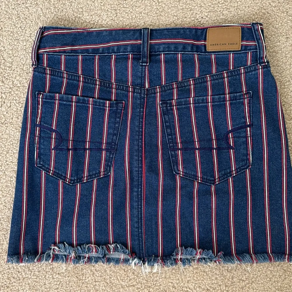 Red White and Blue American Eagle Denim Skirt - Image 2
