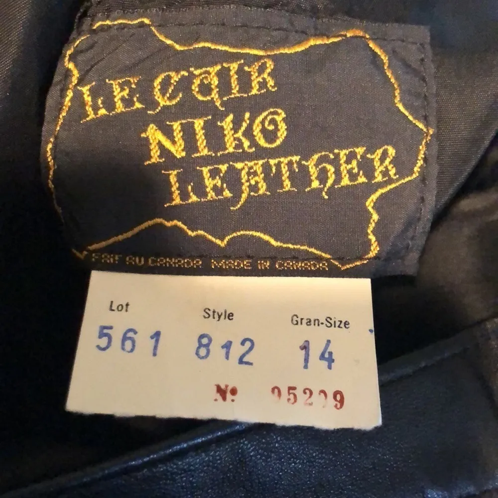 VTG Le Cuir Niko Leather Butter Soft High Waisted Trouser Pant Sz. 14 Black - Image 9