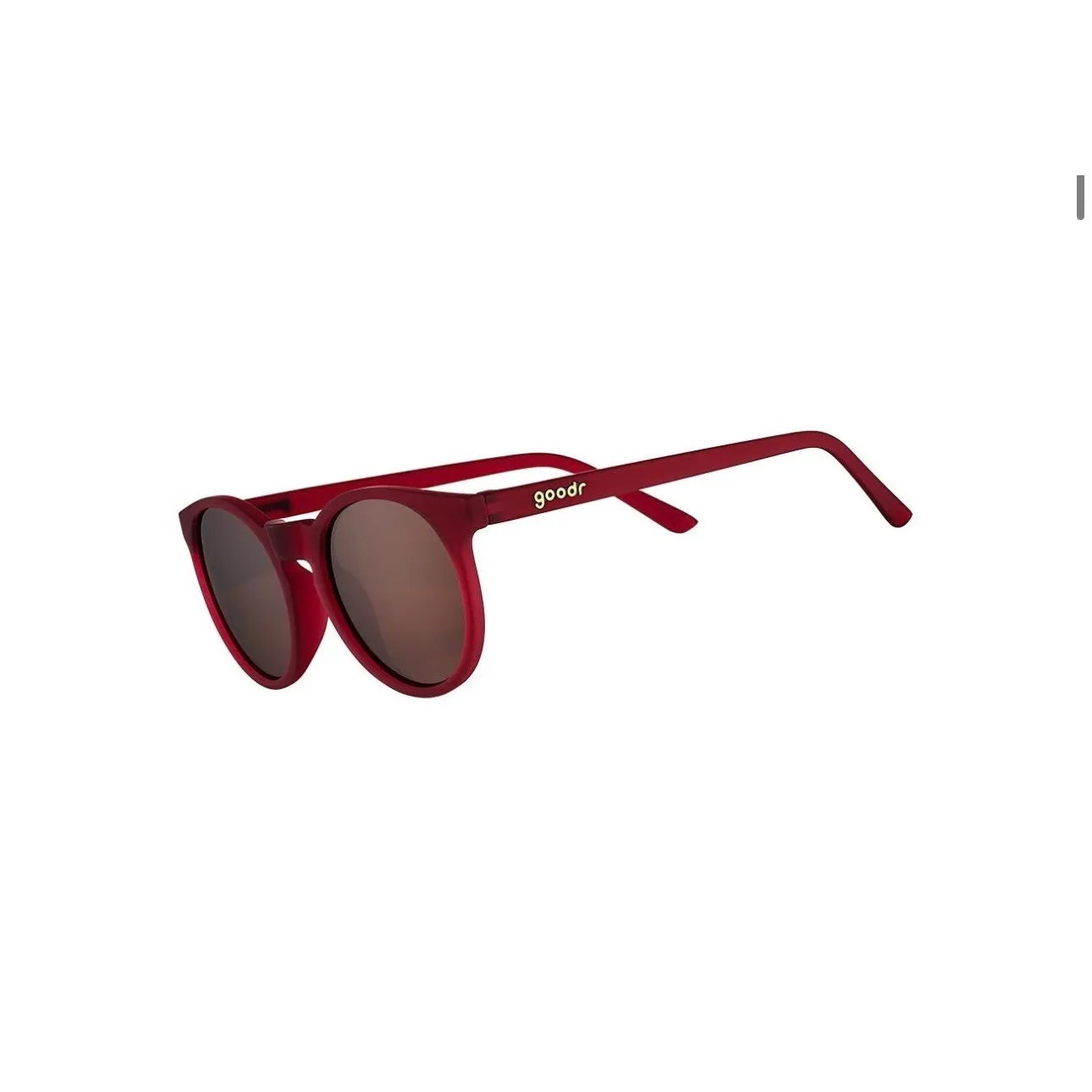 Goodr "I'm Wearing Burgundy?" Sunglasses Matte Burgundy Round Lens UV Protection Red - Image 8
