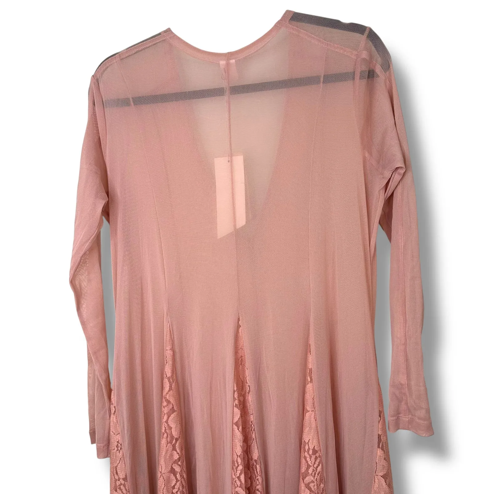 We Are HAH (Hot As Hell) Mama C Long Sleeve Copper Rose Sheer Lace Maxi Dress Pink Size M - Image 9