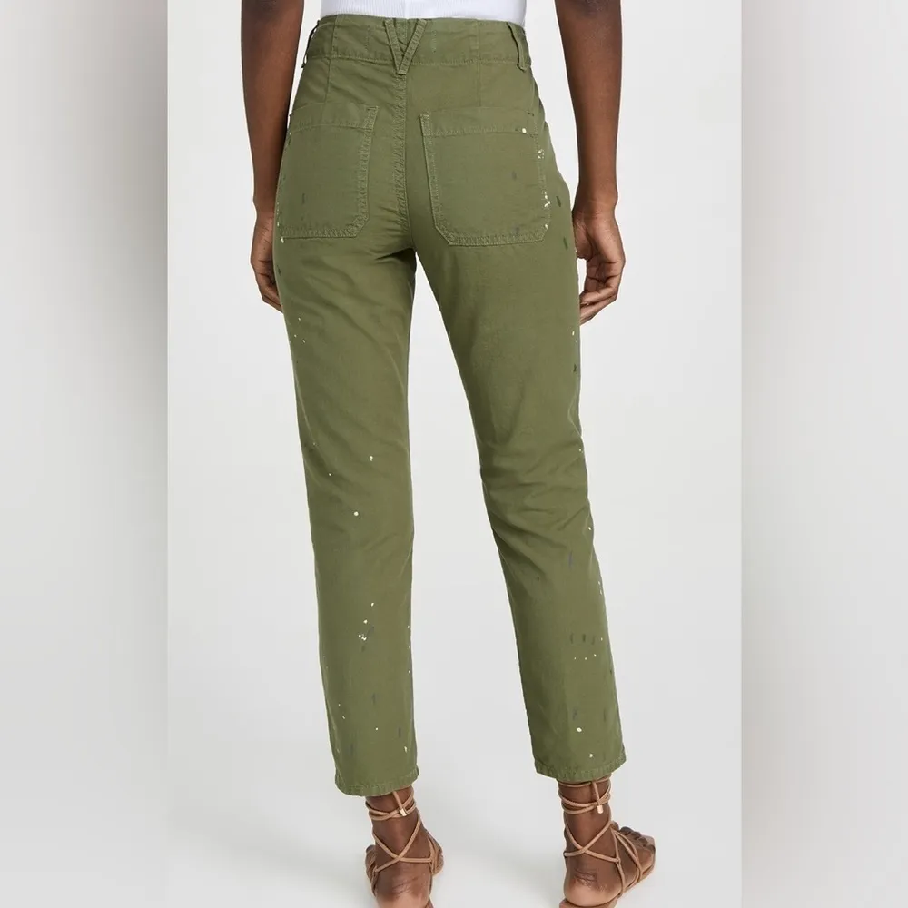 New Veronica Beard Pants Women 28 Twill Boho Ankle Carpenter Artsy Utility Olive - Image 5