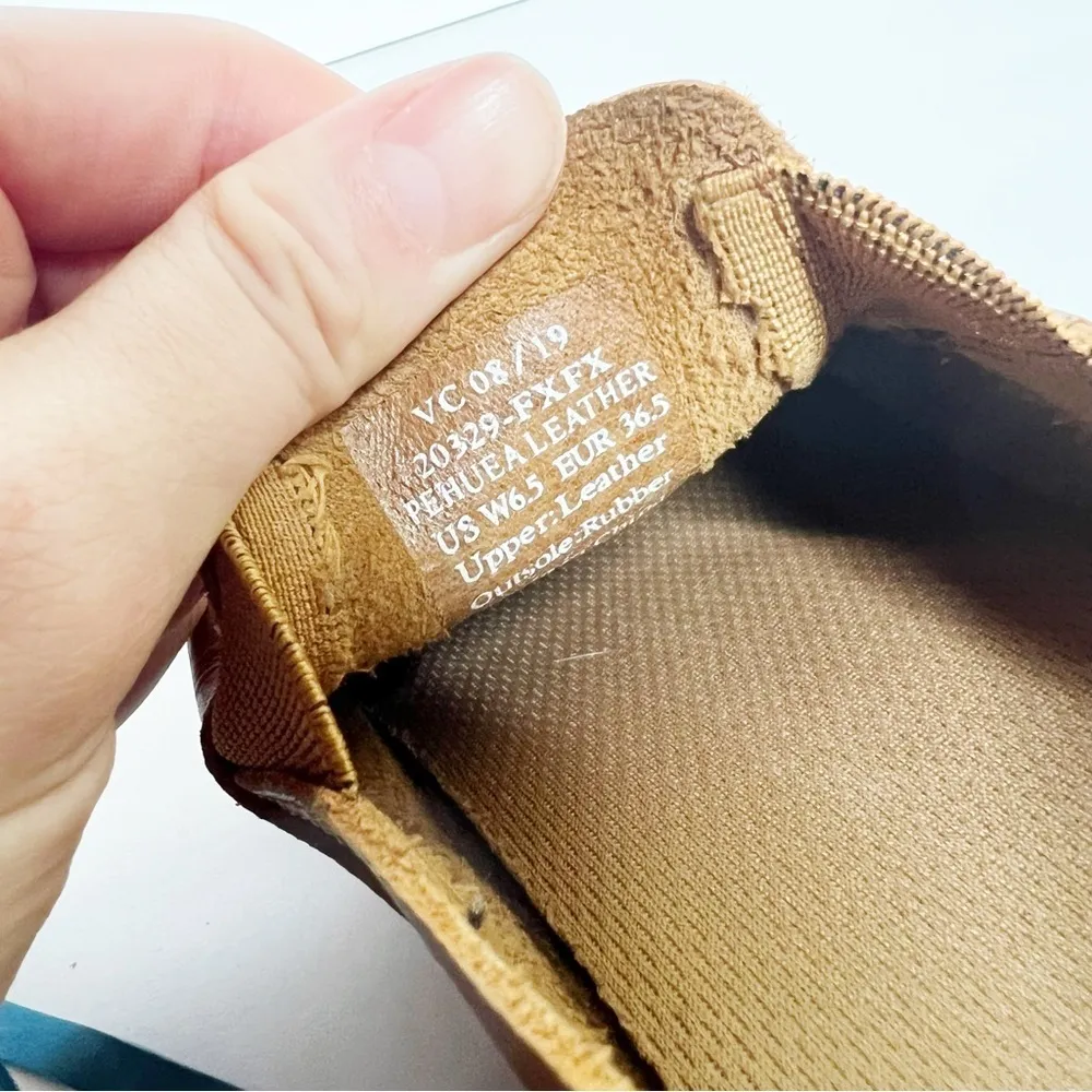 Olukai Pehuea Cognac Tan Leather Slide On Loafers Size 6.5 Women’s - Image 3