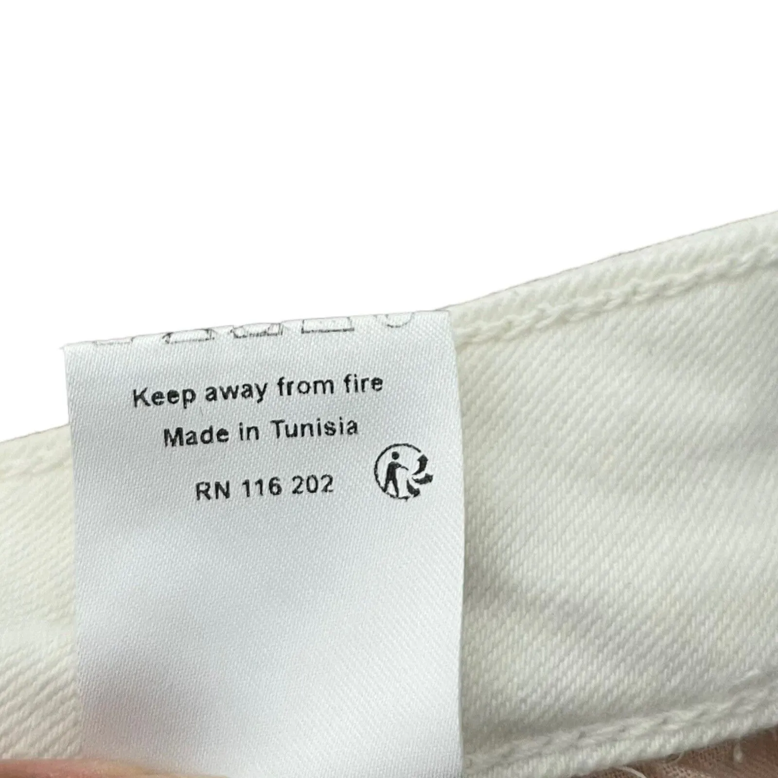 Zadig & Voltaire Ava Frayed Hem Jeans Women’s Size 24 White Low Rise Cropped Zip - Image 8