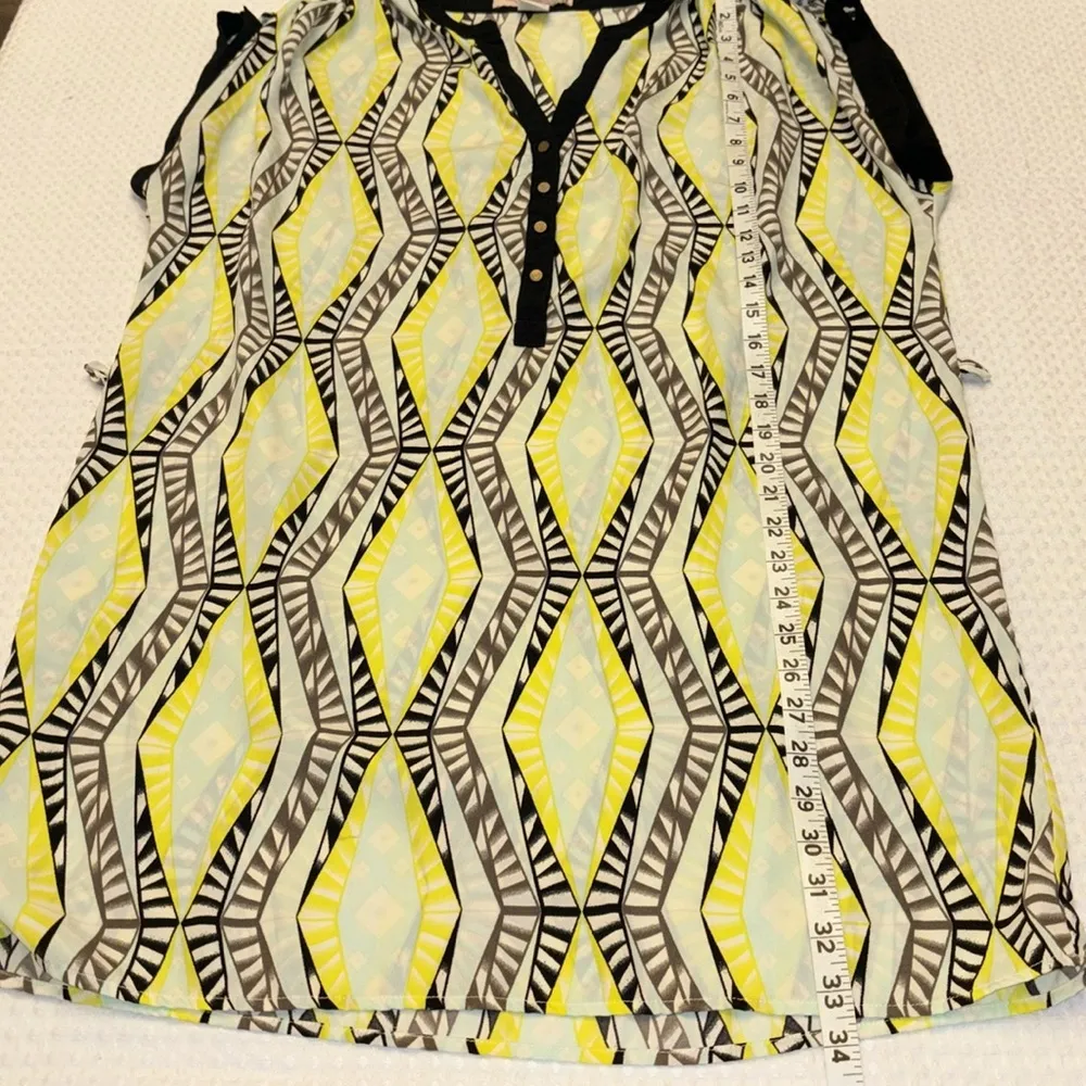 Love 21 Forever Geometric Print Tunic Mini Dress Size Large Black Green Blue - Image 13