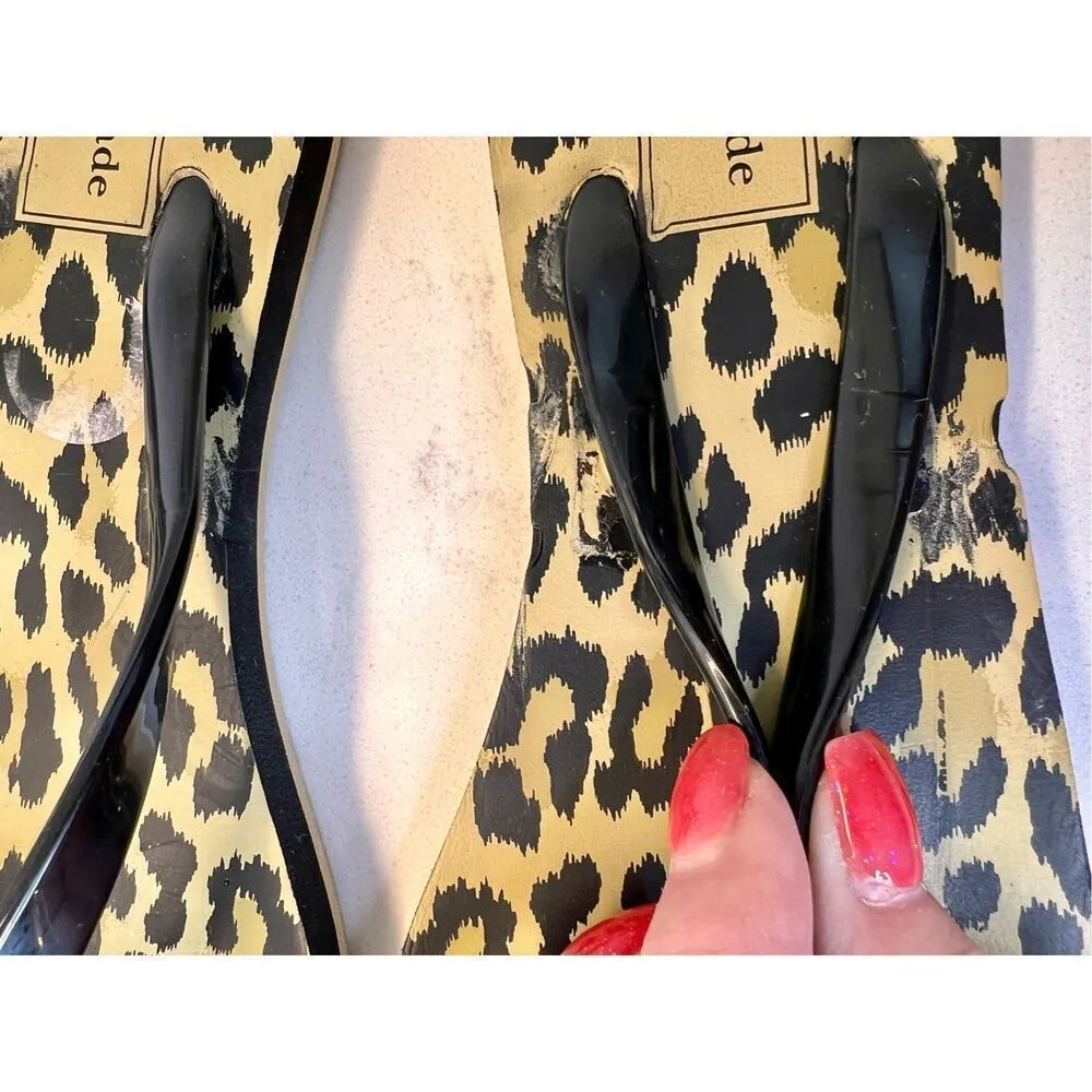 Kate Spade Nova Leopard Animal‎ Print Flip Flop Green Black Sz 5 NWOT Designer - Image 8