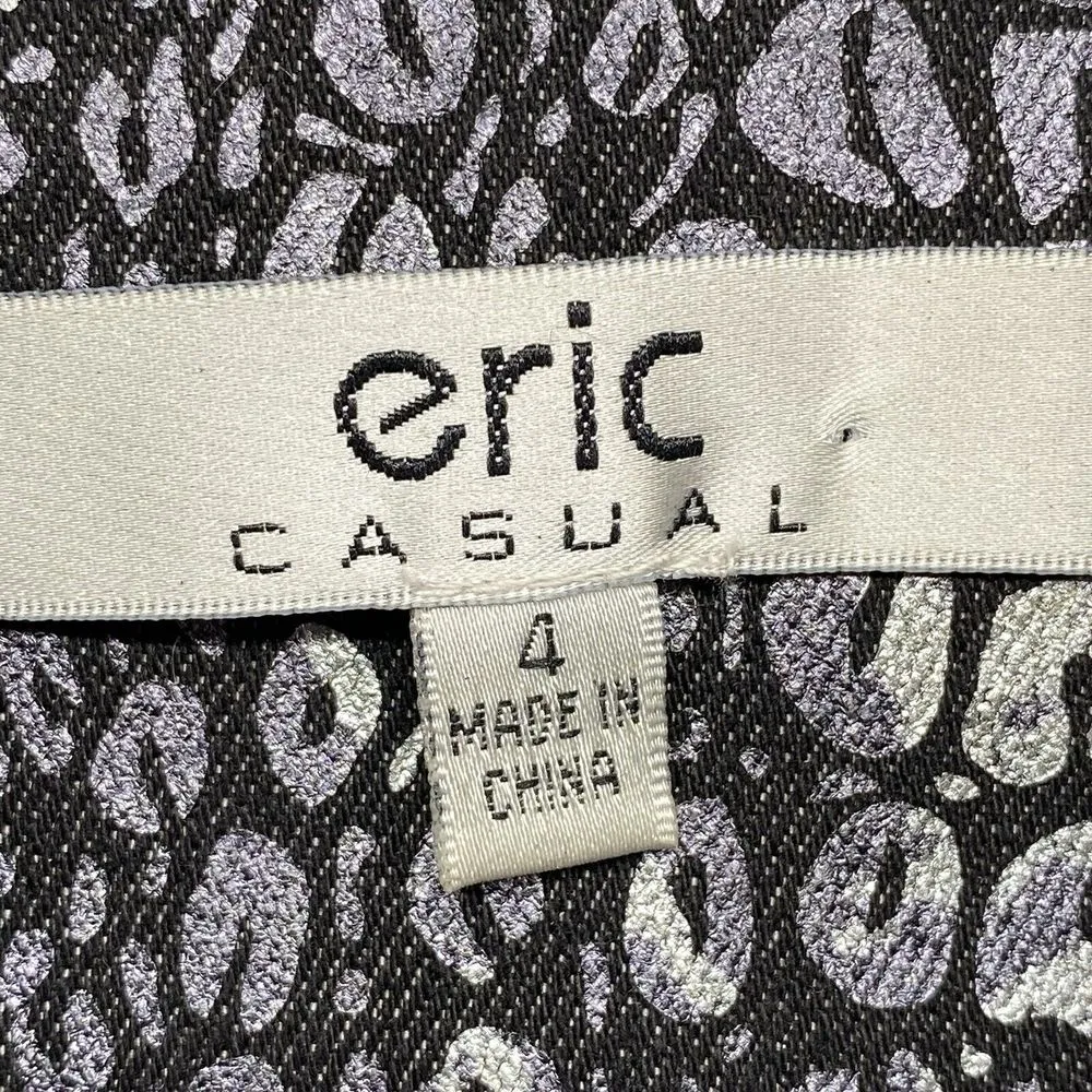 Erie Metallic Croc Print Moto Jacket Full Zip‎ Silver Black Women's 4 - Image 5