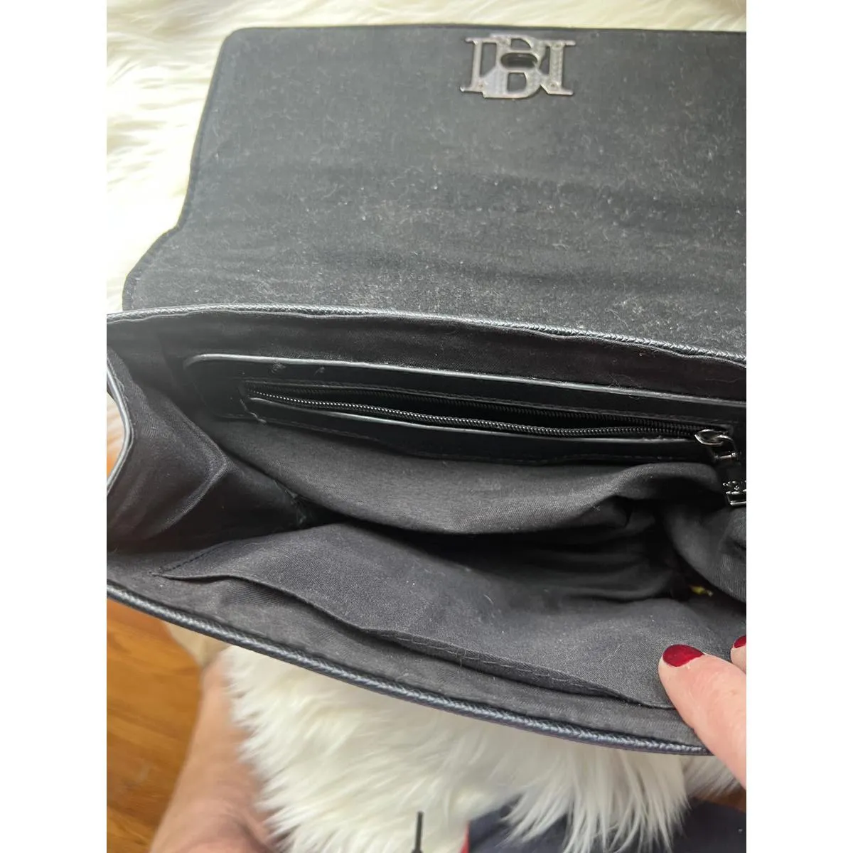 Badgley Mischka  Black Leather Studded Satchel - Image 4