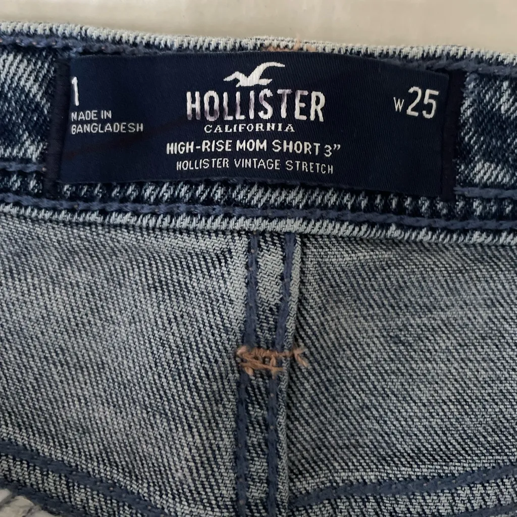 HOLLISTER Studded Acid Wash Button Fly Distressed High-Rise Shorts Y2K Size 25 - Image 8