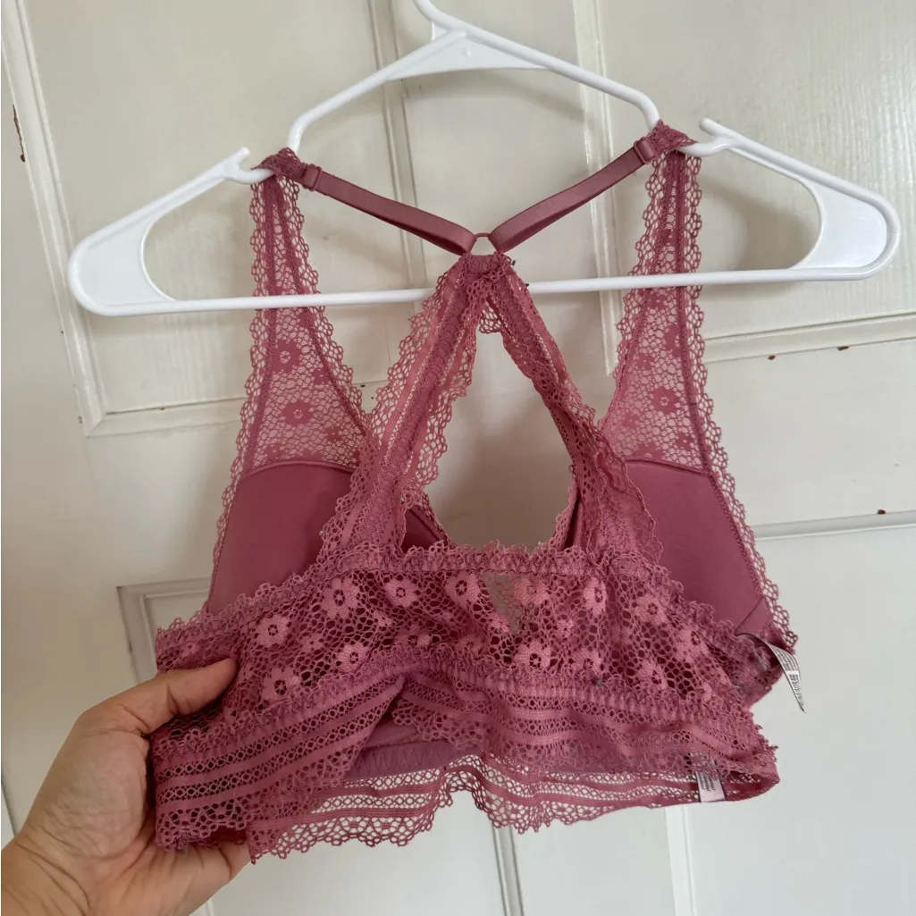 Victoria’s Secret mauve pink lace bralette size large - Image 3