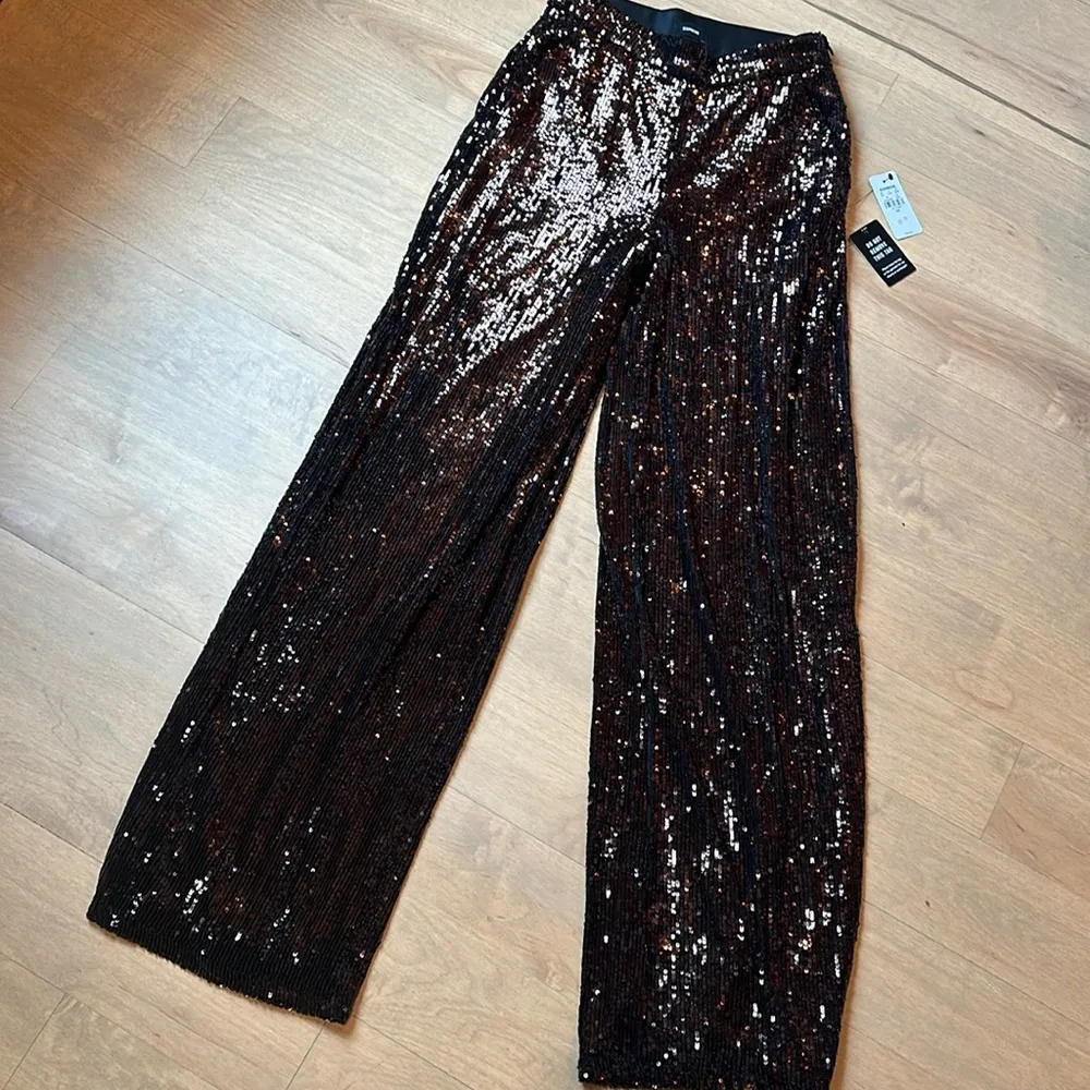Express High Waisted Sequin Wide Leg Pants NWT - Image 13